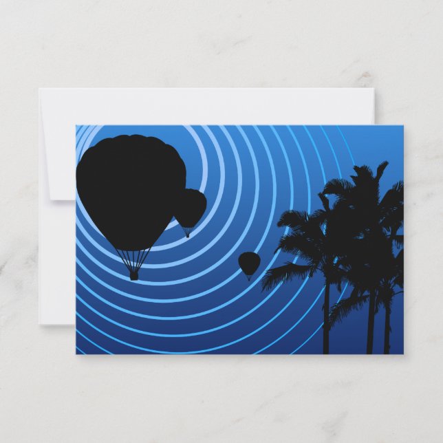 Convites Balões de ar quente de cena solar (Frente)