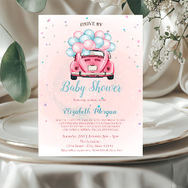 Convites Balões De Carro Dirigidos Por Chá de fraldas