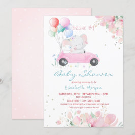 Convites Balões de Carro Floral Desfile Baby Shower