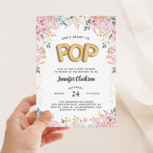 Balões de Chá de fraldas Floral "Pronto para Pop"