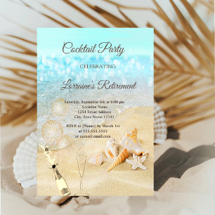 Convites Balões de conchas de praia,Aposentação de vinho