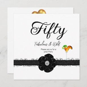 Convites Balões de coquetéis de 50 Festas de aniversário