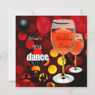 Convites Balões de Dança de Vidro de Vinho Tinto de Anivers