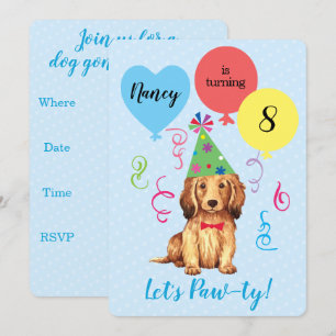 Convites Balões de Festa de aniversário Dachshund