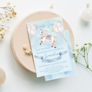 Convites Balões de Pônei de Conto de Fadas para Aniversário