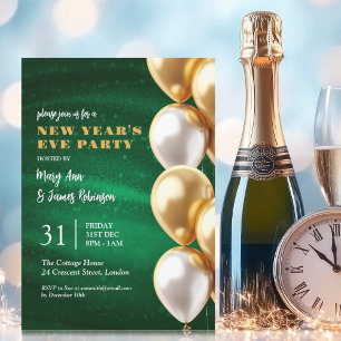 Convites Balões de Sequência de Shimmer Dourado Verde véspe