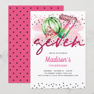 Convites Balões de Verão Letras Melon 7 Aniversário