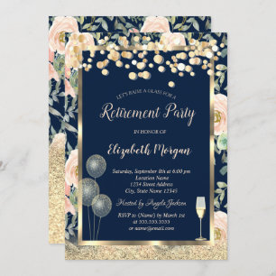 Convites Balões de Vidro de Vinho Dourado Rosas Luminosas