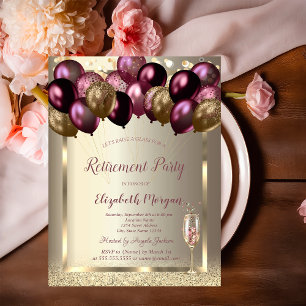 Convites Balões de Vidro de Vinho, Retenção de Champanhe de