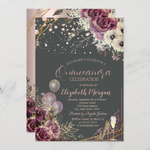 Convites Balões de Vidro Flores de Escalços Glitter Quincea