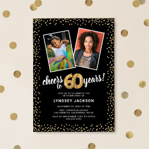 Convites Baloes Dourados 2 Foto Aniversário de 60 anos