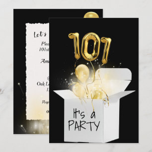 Convites Balões Dourados De Aniversário De 101ruas Na Cai