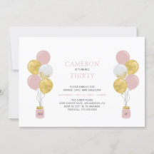 Balões Dourados e Rosa, Festa de aniversário Adult