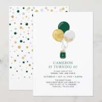 Balões Dourados e Verdes Festa de Aniversário Mode