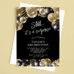Convites Balões Dourados Negros Surpreendem 50º aniversário<br><div class="desc">Crie seus próprios Balões Dourados Negros Surpreenda 50º Convite de Aniversário! Personalize esta design com seu próprio texto. Você pode personalizar ainda mais este design selecionando o botão "Editar Detalhes",  se desejar.</div>