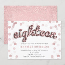 Balões Dourados Rosa modernos brilham 18º aniversá