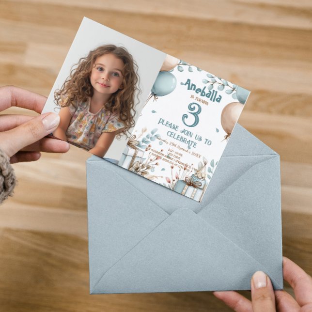 Convites Balões e Festa de aniversário de Tema de Caixas de (Criador carregado)