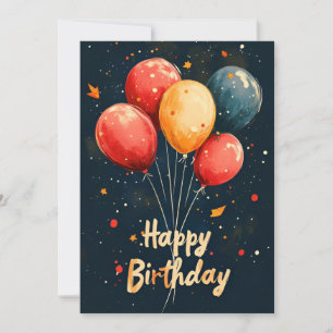 Convites Balões e pontos na Festa de aniversário preta