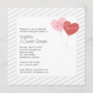 Convites Baloes Festa de Bodas de Prata de 25 Anos