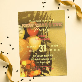 Convites Balões Festivos Luzes Confetti Véspera de Ano Novo