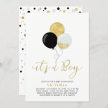 Balões Pretos e Dourados | É um Chá de fraldas