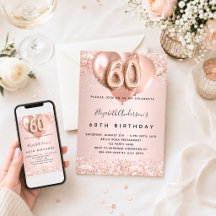 balões rosa ouro de 60º aniversário
