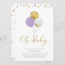 Balões Roxos e Dourados | Oh Baby Girl Chá de fral