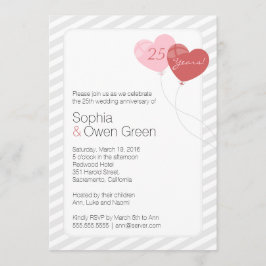 Convites Baloões Festa de Bodas de Prata de 25 Anos