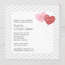 Convites Baloões Festa de Bodas de Prata de 25 anos