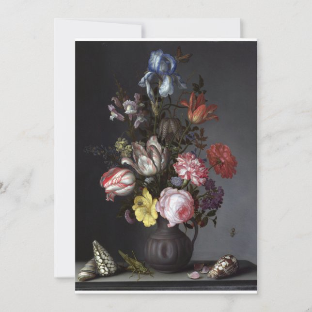 Convites Balthasar van der Ast - Flores em um Vaso com ela (Frente)