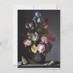 Convites Balthasar van der Ast - Flores em um Vaso com ela