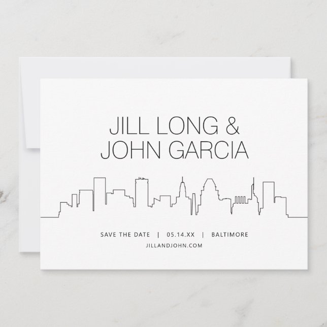 Convites Baltimore Salvar a Data (Frente)