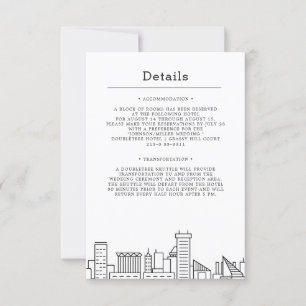 Convites Baltimore Wedding Detalhes do convidado