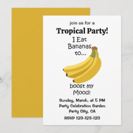 Convites Banana Fruta Aumenta Meu Humor Festa Tropical Dive