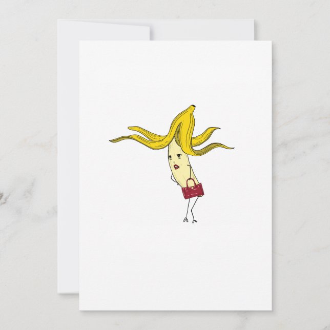 Convites Banana glamorosa, tema de banana (Frente)