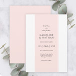 Convites Banda Elegante de História de Amor a Rosa Esbranqu<br><div class="desc">Uma escolha elegante nos convites para casamento, esta design tem uma banda de cor rosa-pincelada a rodar verticalmente ao longo da placa para adicionar impacto ao seu texto de convite. O emparelhamento do tipo face usado é uma combinação nítida de texto sérico em negrito e itálico. O resultado é poderoso...</div>