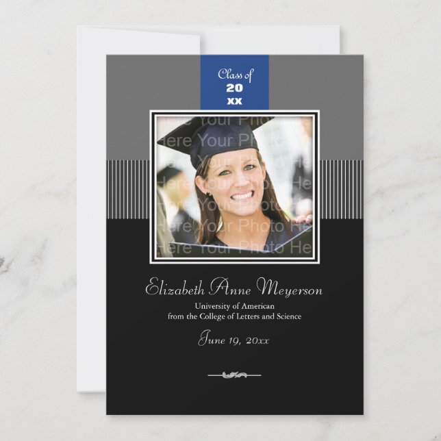 Convites Banda superior clássica:Azul (Frente)