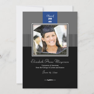 Convites Banda superior clássica:Azul