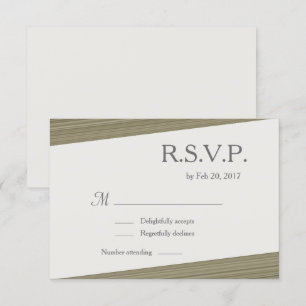 Convites Bandas de cinza verde-azeitona minimalistas rsvp