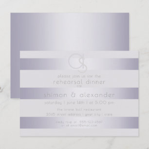 Convites Bandas violetas brilhantes com monograma