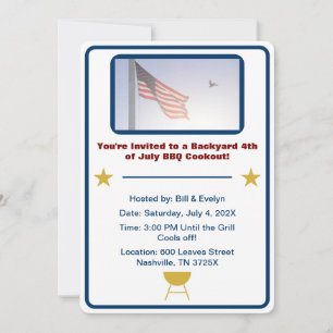 Convites Bandeira americana 4 de julho