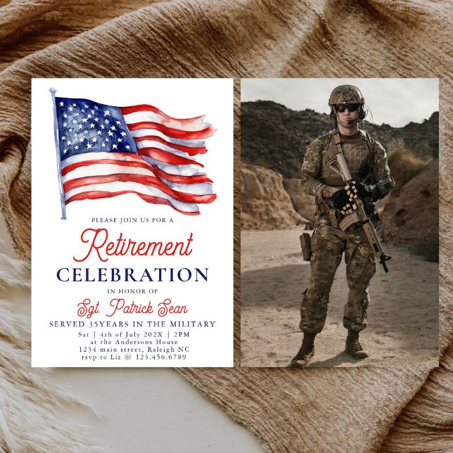 Convites Bandeira Americana 4 de julho Retirada do Exército (Criador carregado)