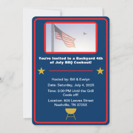 Convites Bandeira americana azul 4 de julho