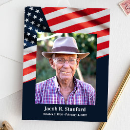 Convites Bandeira Americana com Foto de Celebração da Vida