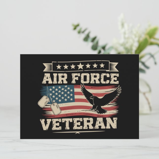 Convites Bandeira Americana da Força Aérea dos EUA Veterano (Em pé/Frente)