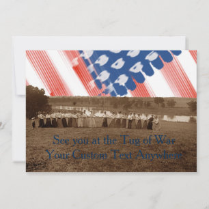 Convites Bandeira Americana da Guerra Tug-O-Guerra das Mulh