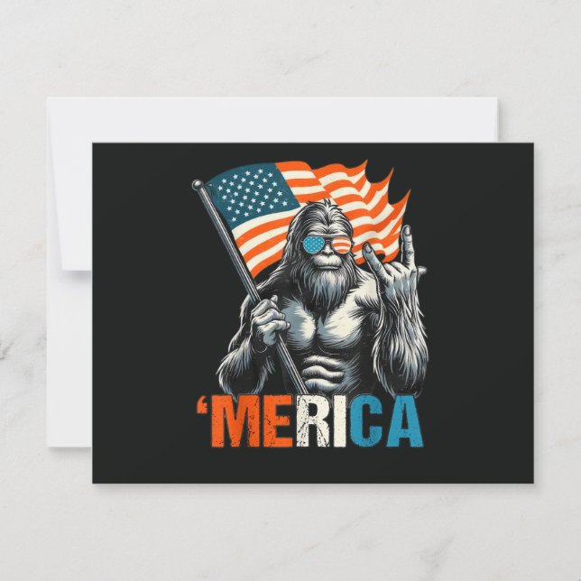 Convites Bandeira Americana da Rocha Bigfoot Merica (Frente)