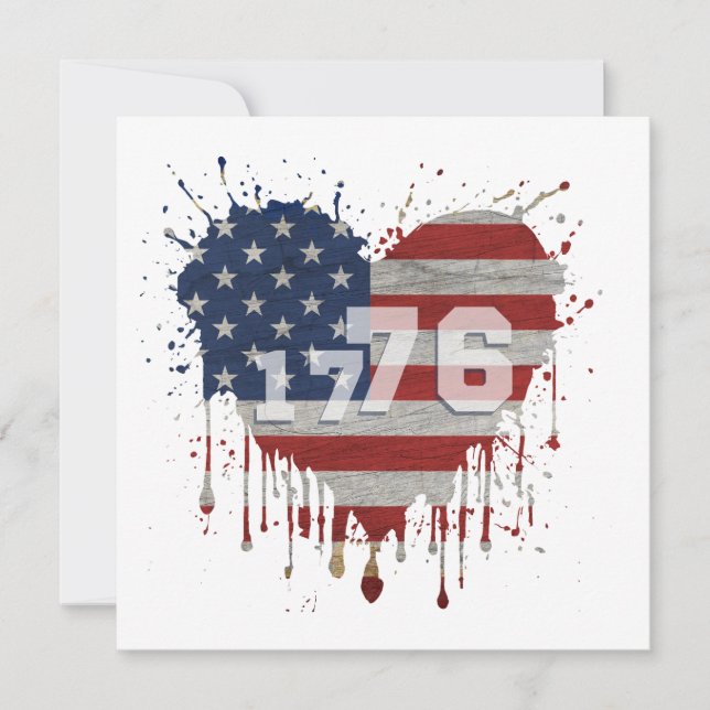 Convites Bandeira Americana de 1776 (Frente)