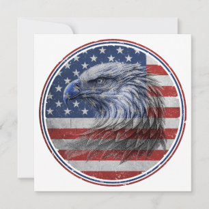 Convites Bandeira Americana Distorcida Vintage Águia