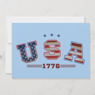 Convites Bandeira Americana dos EUA 1776 Dia 4 de Julho Dia